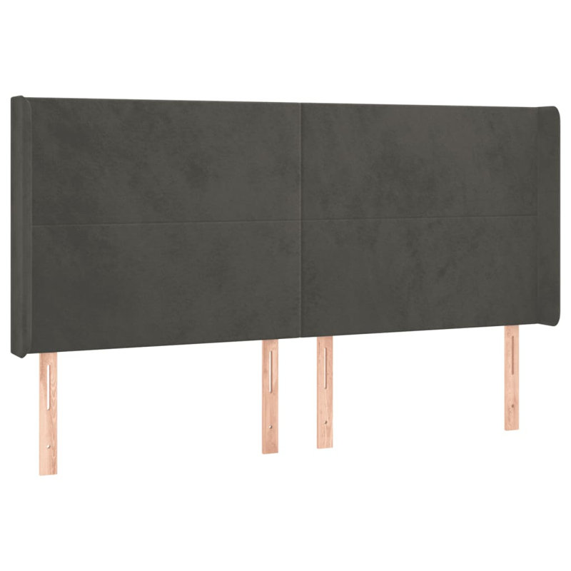 Declin Headboard, 128cm H x 163cm W x 16cm D, Dark Grey Velvet