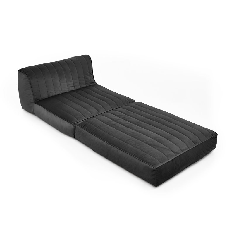 Upholstered Chaise Lounge, Polyester anthracite