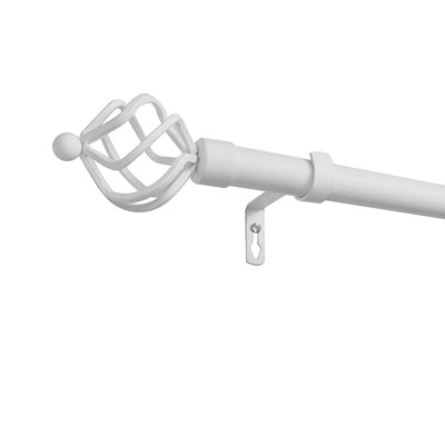  Torch Curtain Rod and Coordinating Finial Set, Adjustable