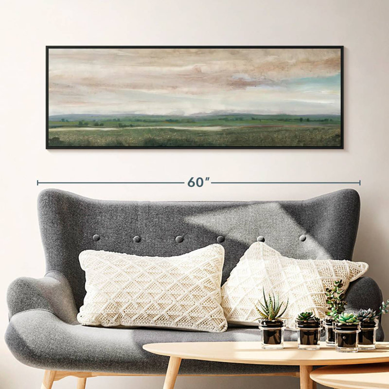 Sky Line II, 49 po x 17 po, Cadre flottant noir