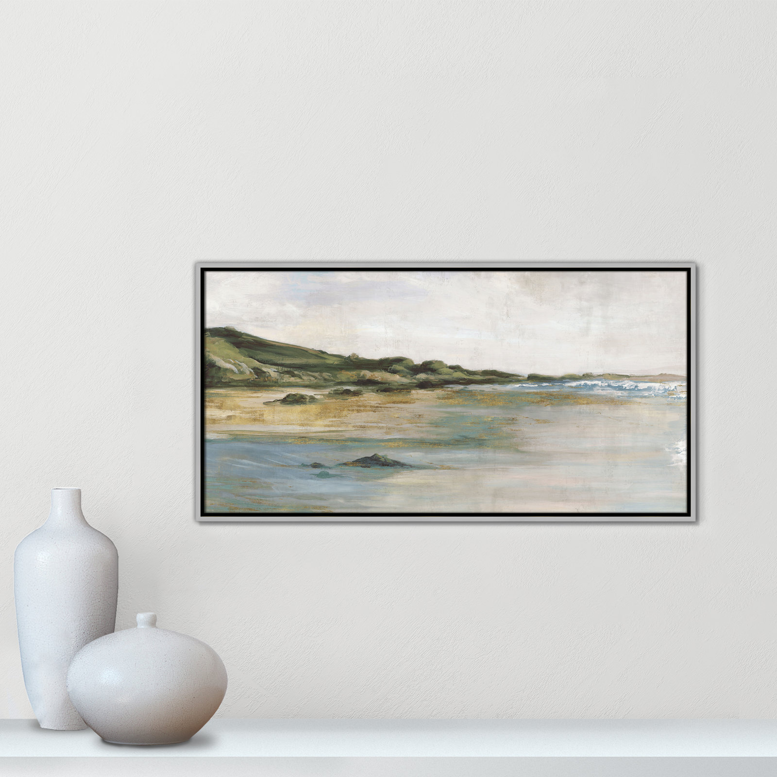 Cordoba "Tide's Edge" Print, 19.5" H x 37.5" W, Silver