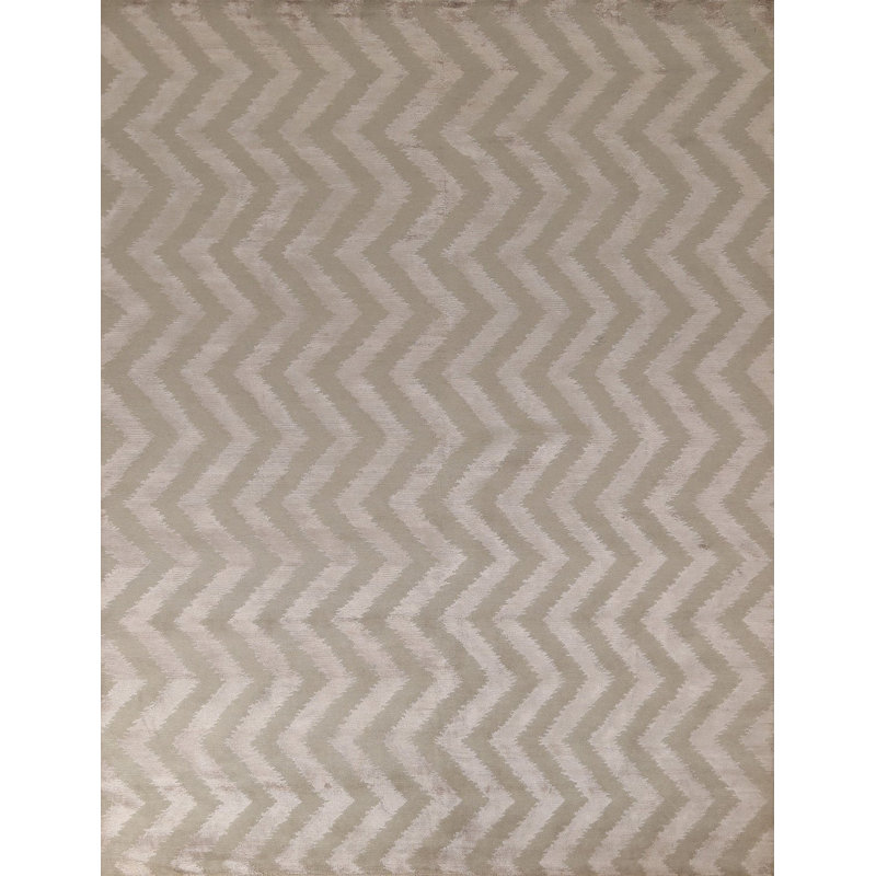 Tapis népalais de style oriental à chevrons 8 x 10