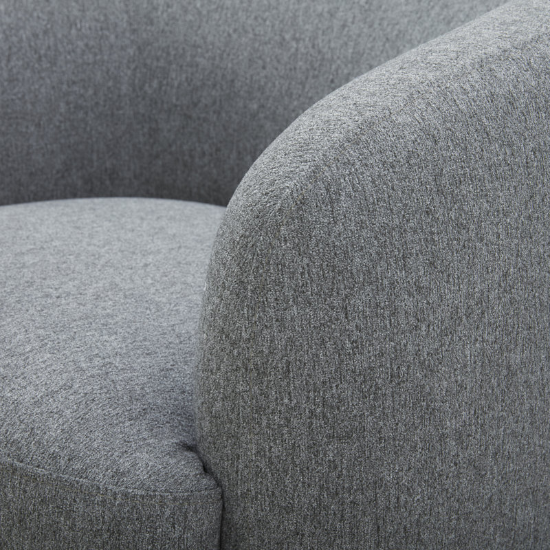 Fauteuil demi-tonneau pivotant rembourré Marcy, Gris clair