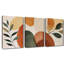«Terracotta Green Leaf Abstract Geometric Boho», art mural minimaliste sur toile 3 pièces-1284600135