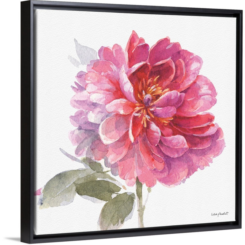 Visiblement rose 02 par Lisa Audit - reproduction d'art, Toile avec cadre noir, H 18 po x l 18 po x P 1,75 po