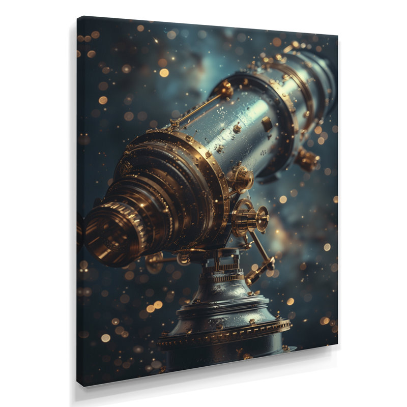 Or bleu, télescope cosmique, observatoire, impression d'art mural, Canevas, H 12 po x l 20 po x P 1 po