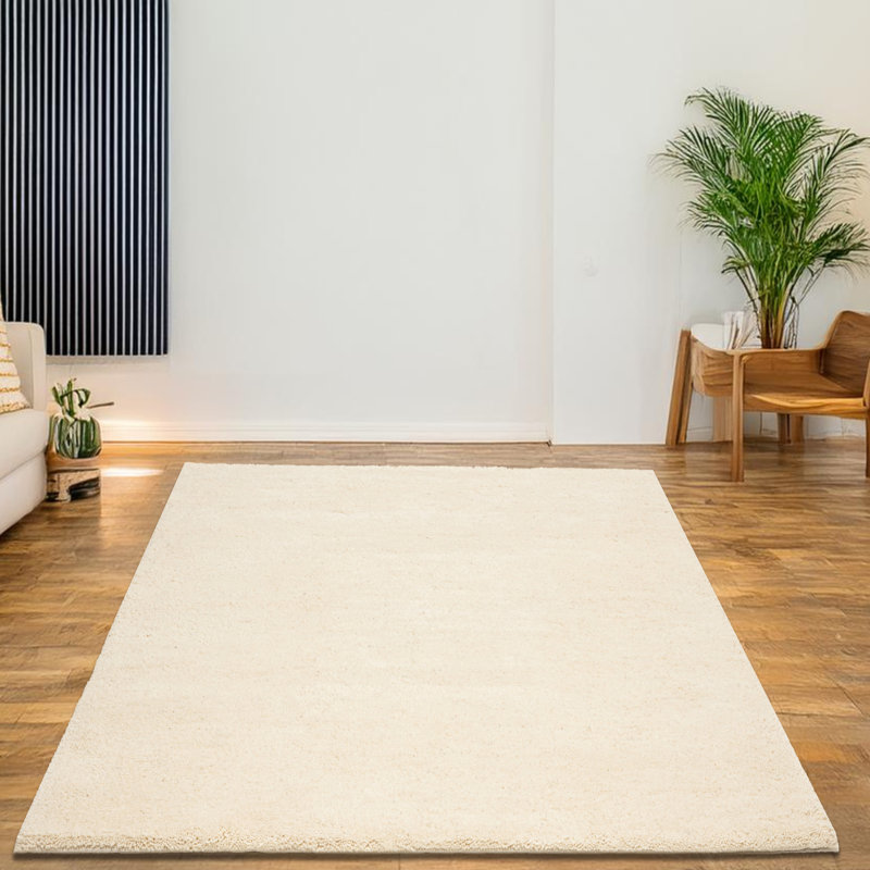 Handgefertigter Teppich Pinney aus Wolle in Beige, Rectangle 200 x 300cm