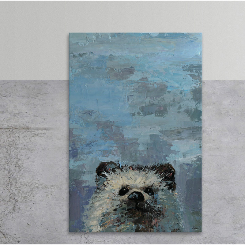 What up Raccoon Wrapped Canvas Painting, 152cm H x 101cm W x 3.81cm D