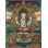 «Avalokiteœvara Kharcheri - Compassion à 1 000 bras» peint à la main | Toile de coton H 39,4 po x l 29,5 po, rehaussée d'une véritable feuille d'or 24 carats