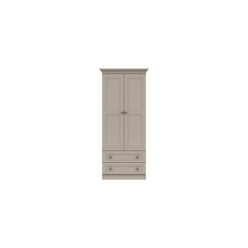 Wisbech 2 Door Manufactured Wood Wardrobe, Grey