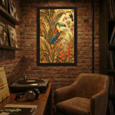 Animals Tropical Birds And Exotic Flowers Pattern