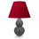 Matte Small Double Gourd Accent Lamp - Matte Ash, Lucite - Ink Black with Rose Red Lining Shade
