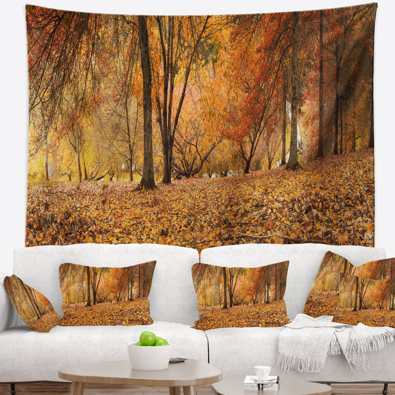 Photographie de paysage brown autumn panorama tapisserie, H 32 po x l 39 po