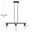 Metal and Seedy Glass 6-Light Linear Chandelier-70181203