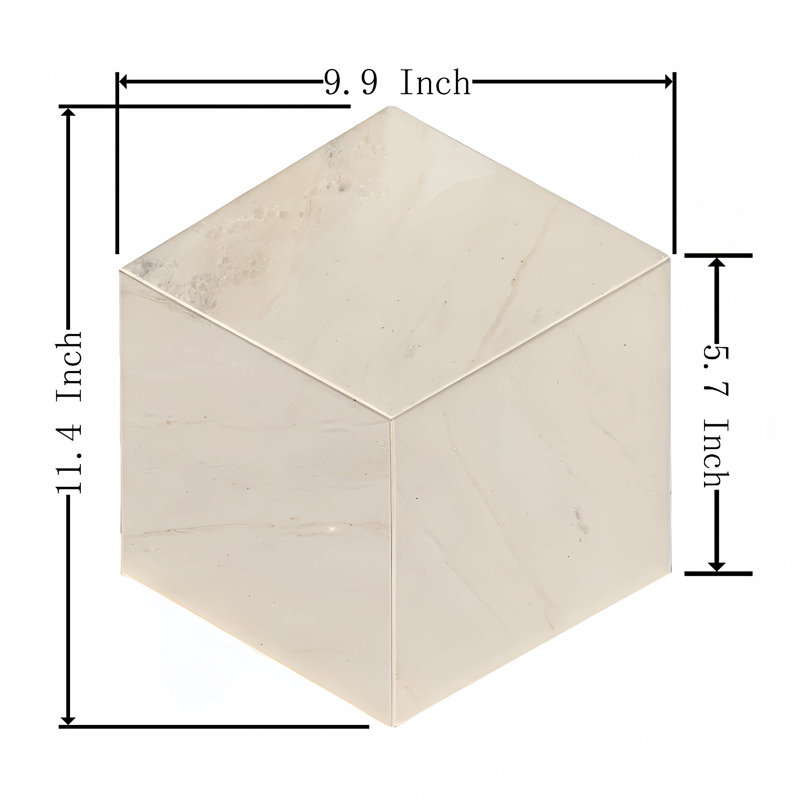 Hexagon Polished Marble Tile,1 box 12 pcs