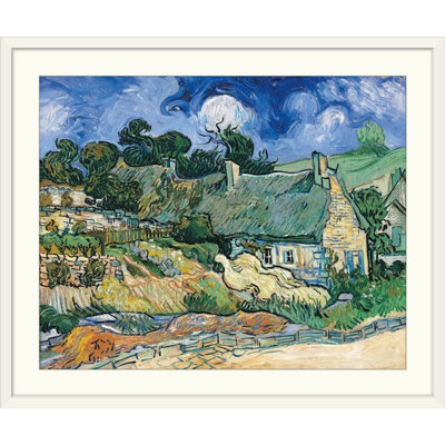 " Thatched Cottages At Cordeville, 1890. Musee D'Orsay, Paris, France " by Vincent Van Gogh