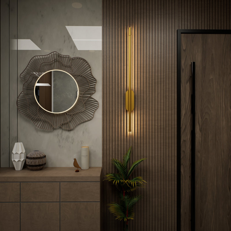 Applique murale Leger, Or, H 47 po x l 3 po x P 2 po, App + Alexa (Cold White 6000K + RGB) - Plug