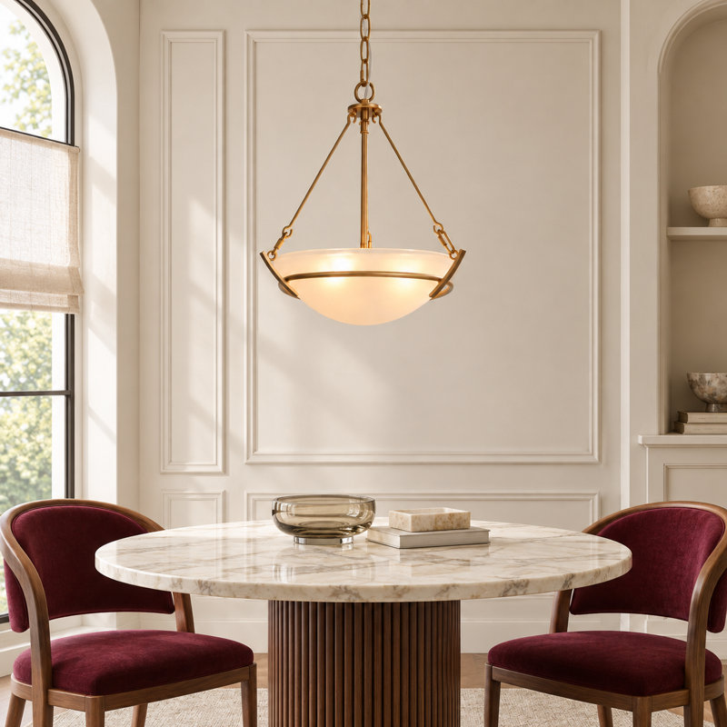 Lustre bol moderne unique à 3 lumières à intensité variable