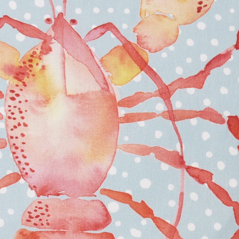 Lobster Indoor / Outdoor Animal Print Orange Square Throw Cushion
