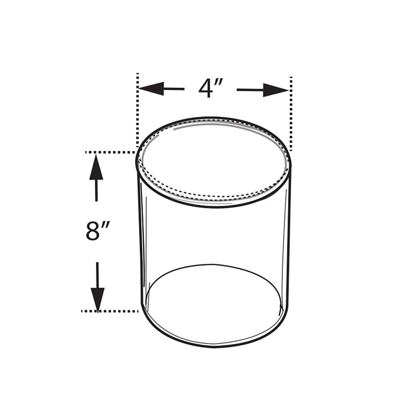 Clear Acrylic Cylinder Display Case for Countertop, 11" x 7" x 6"