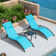 Outdoor Rust-Resistant Metal Chaise Lounge with Table