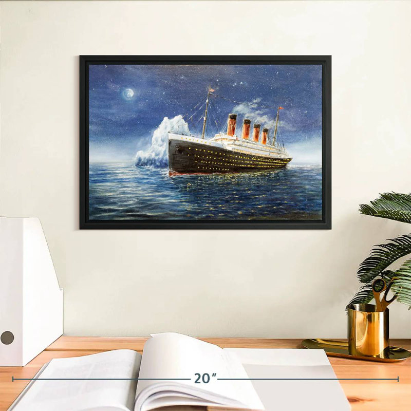 Titanic, Cadre flottant noir, 13 po x 9 po