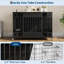 Meuble de cage moderne à trois portes pour chien - Chenil décoratif en bois de 41 po pour petits et moyens chiens - Cage intérieure élégante pour animaux - relief noir-133761173