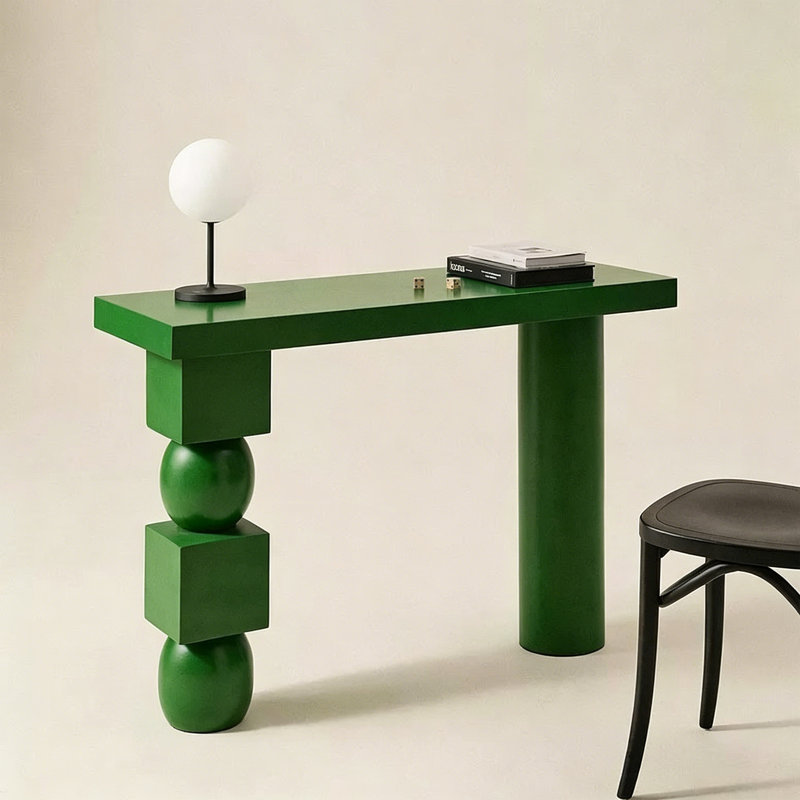 Table d'entrée Mid-Century, H 31,5 po x l 70,9 po x P 11,8 po, Vert