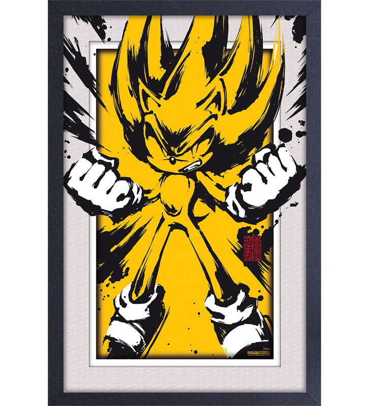 Sonic- Super Sonic Splatter 11x17 Under Plexi Framed Poster