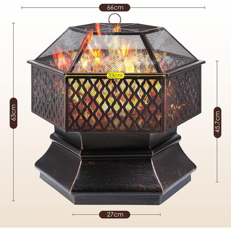 Newville Hexagon Iron Smokeless Fire Pit