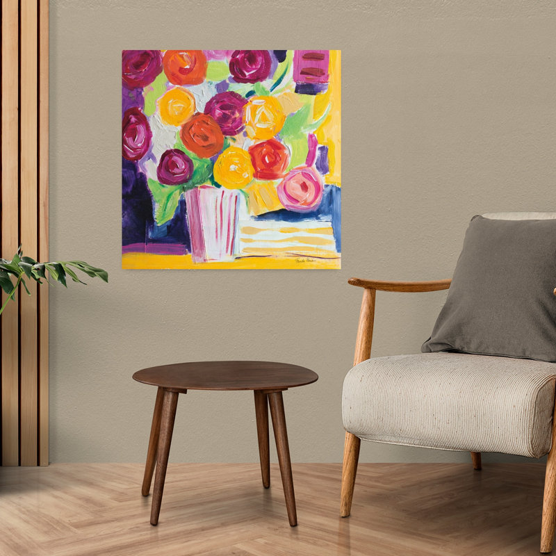 Art contemporain avec cercles abstraits, H 24 po x l 24 po