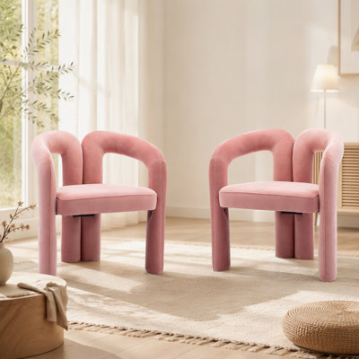 Ensemble confortable de chaises d'appoint rembourrées en velours pour divers espaces