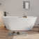 67'' acrylic freestanding bathtub with unique diamond pattern design: spacious oval shape, finish, brushed nickel overflow and pop-up drain CUPC Certificate