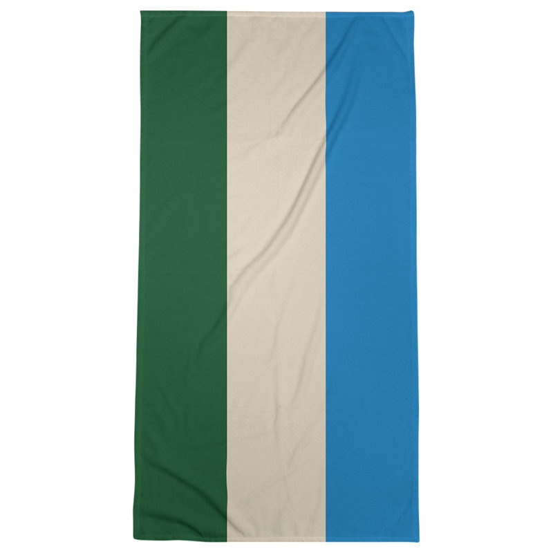 Lightweight Beach Towel, Green/Cream/Blue