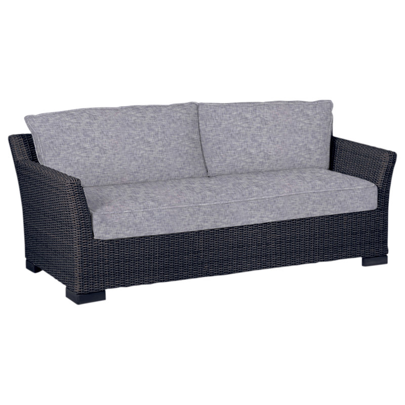 Club Woven Sofa - Black Walnut, Black Walnut, Welt, Linen Chambray