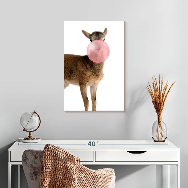 Deer Bubble Gum, 24" H x 16" W
