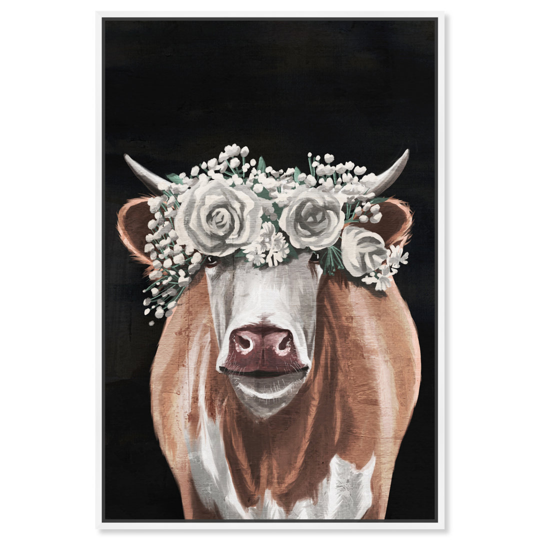 Animals Gorgeous Floral " Animals Gorgeous Floral Cow " Oliver Gal Prints