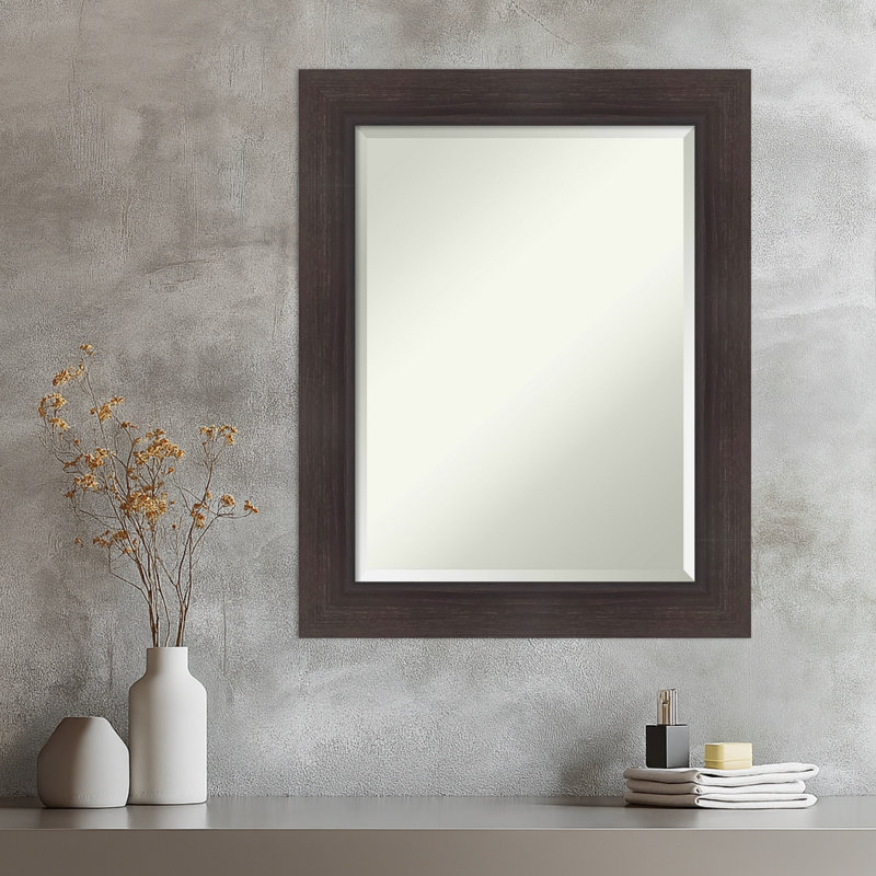 Miroir mural incliné biseauté, 29,5 po x 23,5 po, Espresso
