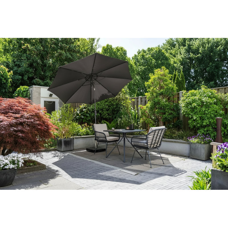 Lecce 300cm Round Parasol, Dark Grey
