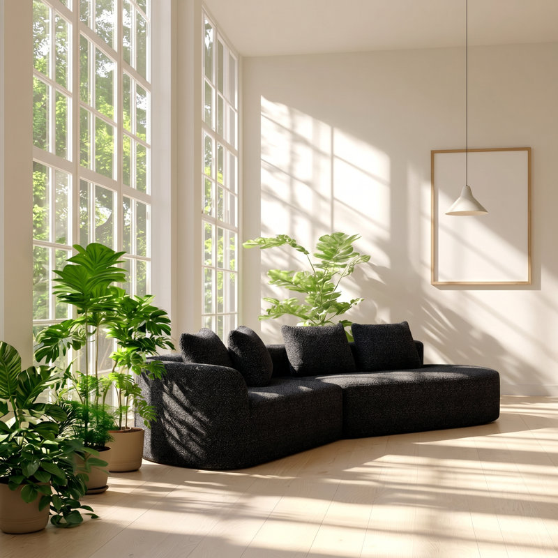 Canapé modulaire modulaire en chenille 4 places l 116 po x P 36 po x H 32 po Modern