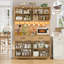 Garde-manger 71 po avec station de charge, lumière DEL, tablette à micro-ondes et crochets attachés-1431760788