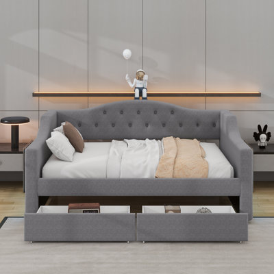 Twin XL Size Daybed With LED Belt And 2 Drawers