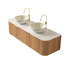 Meuble-lavabo moderne avec rangement, lavabos en céramique et plateau en pierre frittée