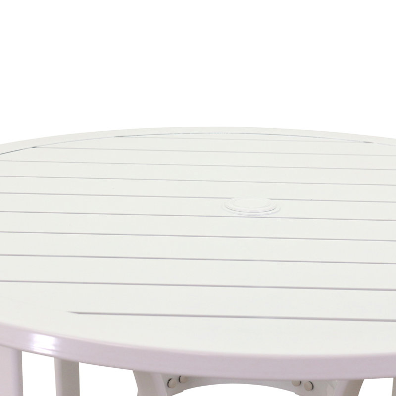 Courtyard Casual Santa Fe Round Balcony Height Table, 47.99" W x 47.99" L x 36" H, White