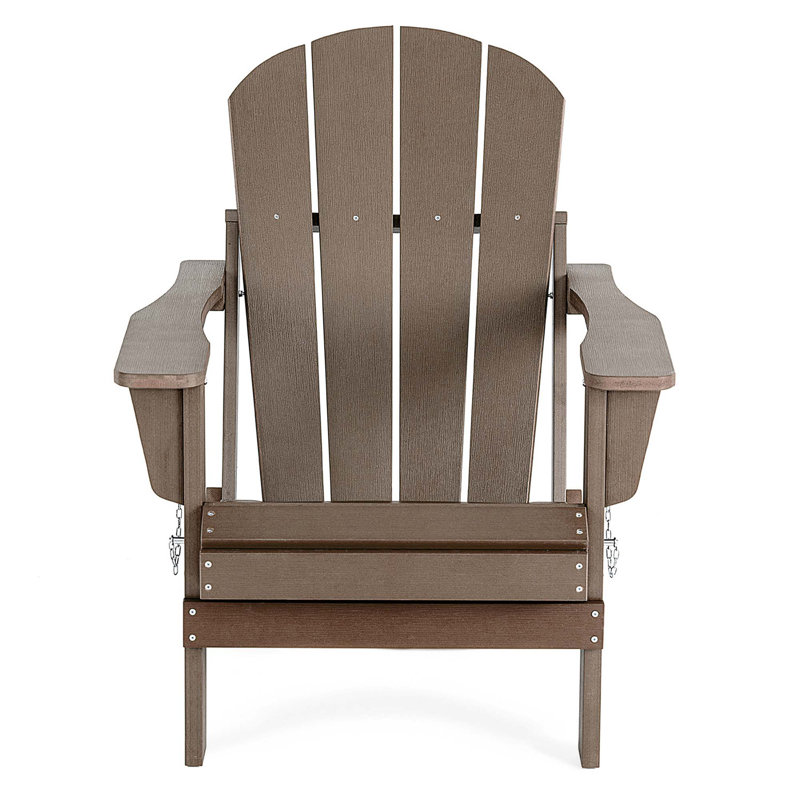 Chaise Adirondack pliante en plastique Hyginos, Marron