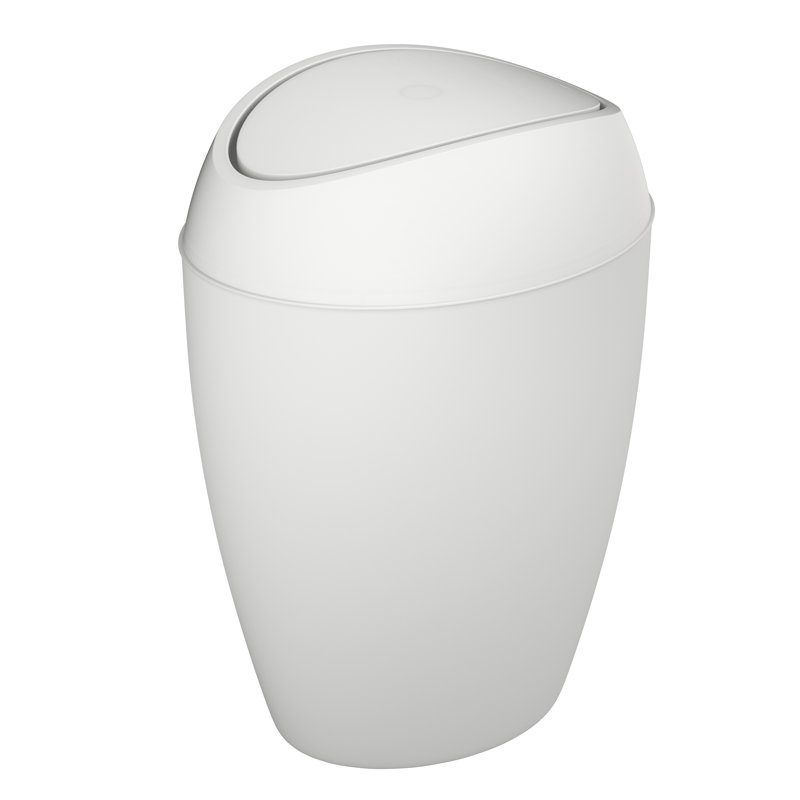 Poubelle pivotante en plastique 2,2 gallons Twirla, Blanc métallique