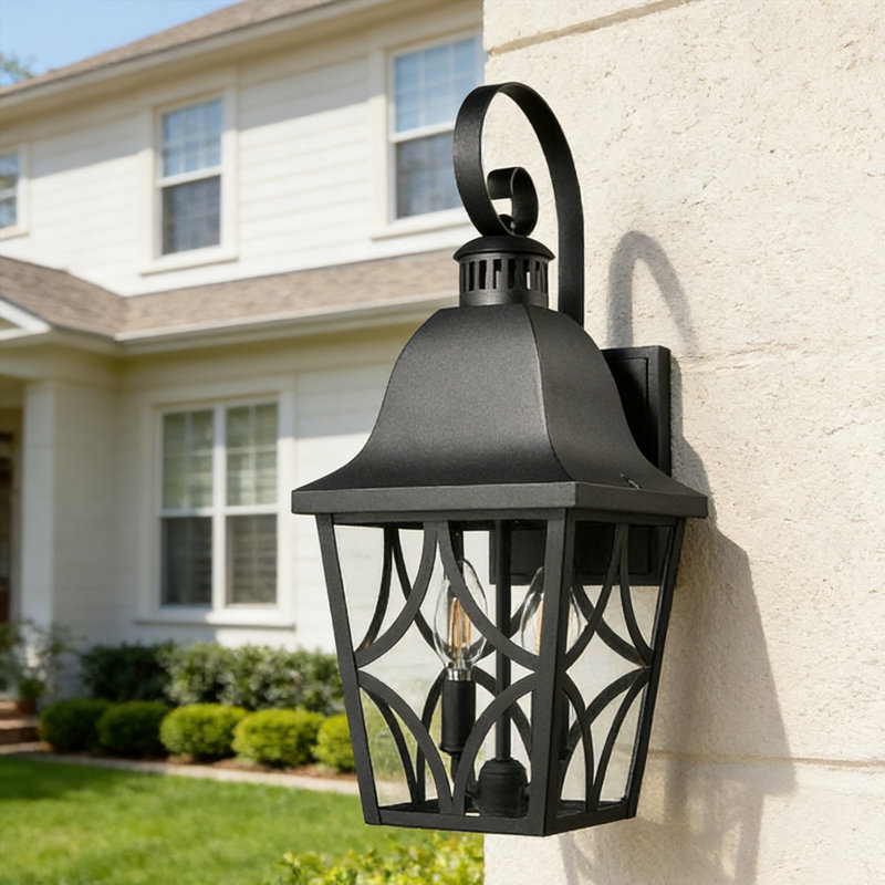 Outdoor Waterproof Wall Light with Clear Glass Shade