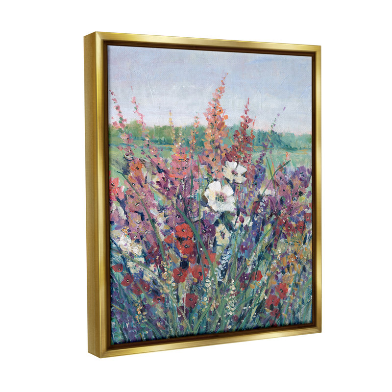 «Blooming Country Botanicals Floater Frame» par Tim Ottoole sur, Cadre flottant métallique doré, H 31 po x l 25 po