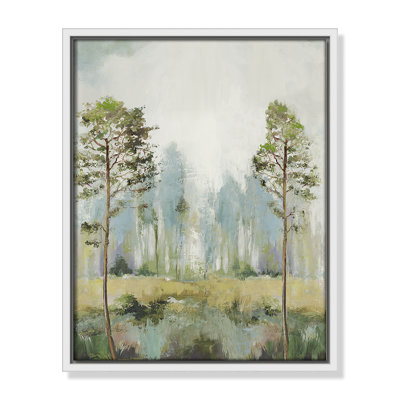 Teton Tall Green Trees II by Teton Pearce - Floater Frame Print on Canvas