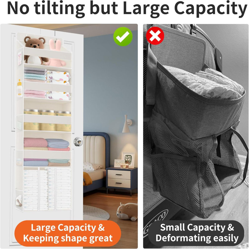 Non-woven Fabric Wall Organizer with Wall Baskets, Beige